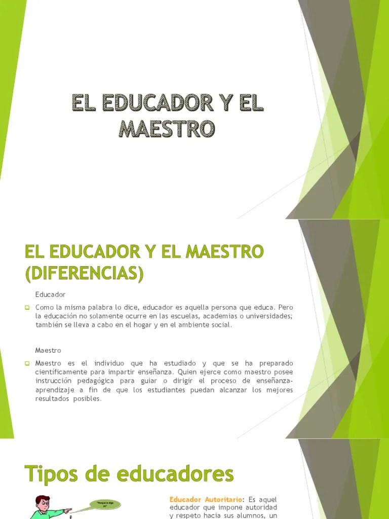 El Educador Y El Maestro | PDF | Aprendizaje | Conocimiento
