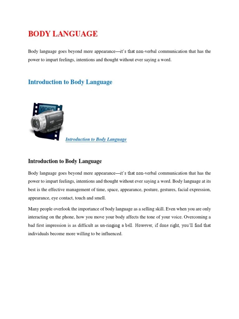 Sales Body Language | PDF | Body Language | Nonverbal Communication