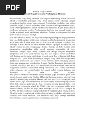 Read ekonomi indonesia free essay and over pemikiran dan permasalahan. Contoh Essay Ekonomi Pdf