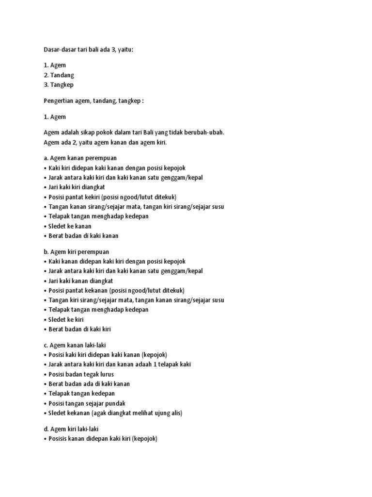 Gerakan Dasar Tari Bali Pendet | PDF