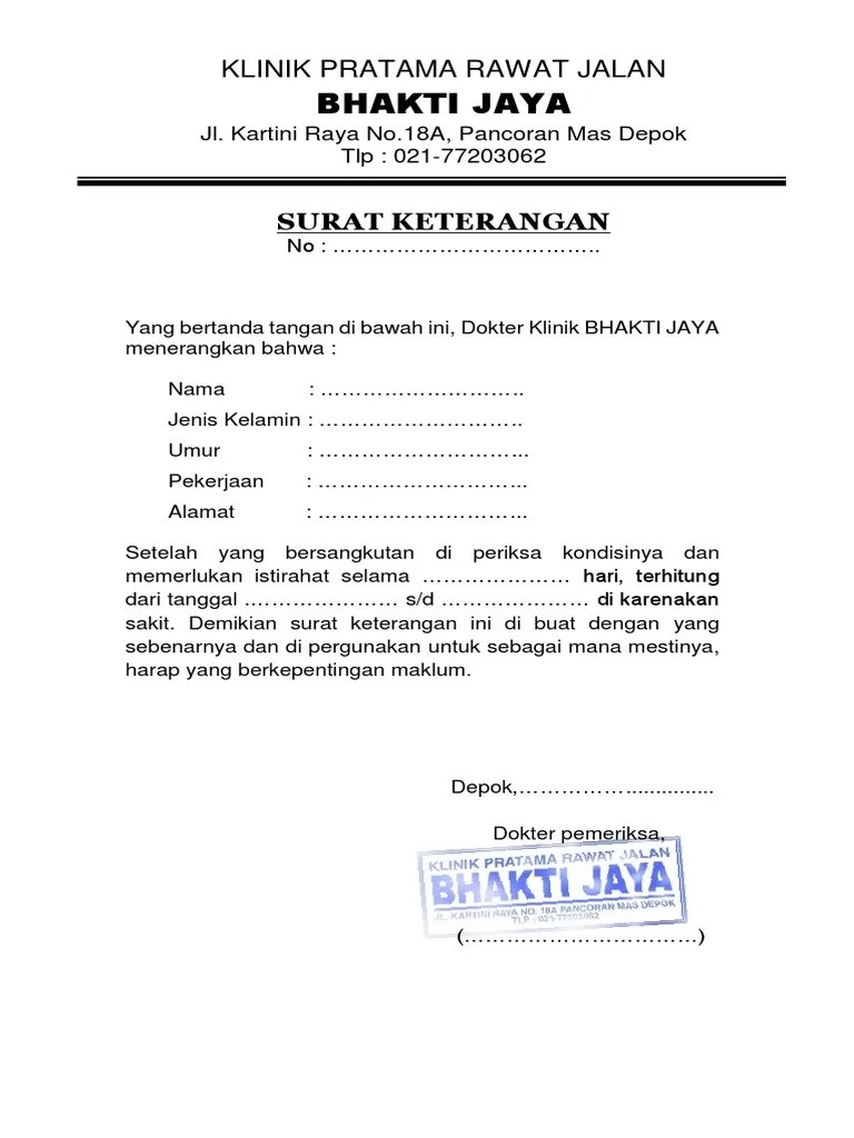 Surat Dokter Fill Online Printable Fillable Blank Pdffiller 
