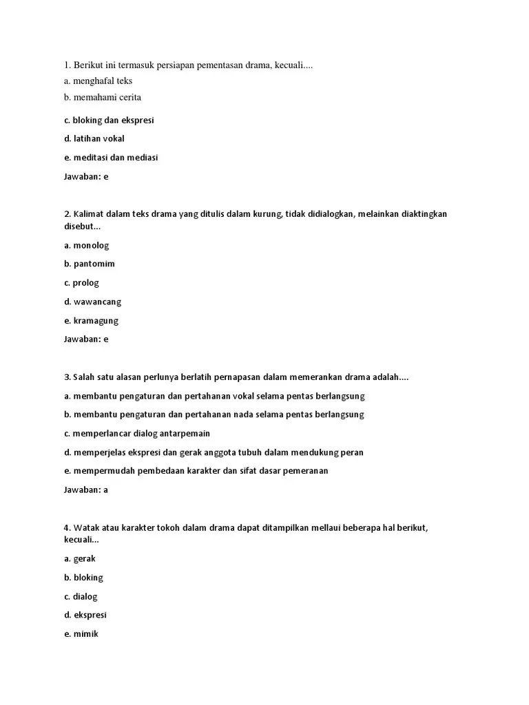 Kemudian dibuat dalam bentuk drama. Berikut Ini Termasuk Unsur Yang Harus Ada Dalam Pementasan Drama Kecuali Belajar