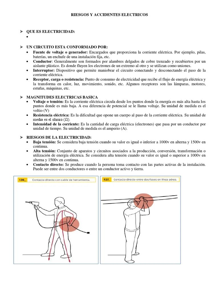 Riesgos Y Accidentes Electricos | PDF | Voltaje | Electricidad
