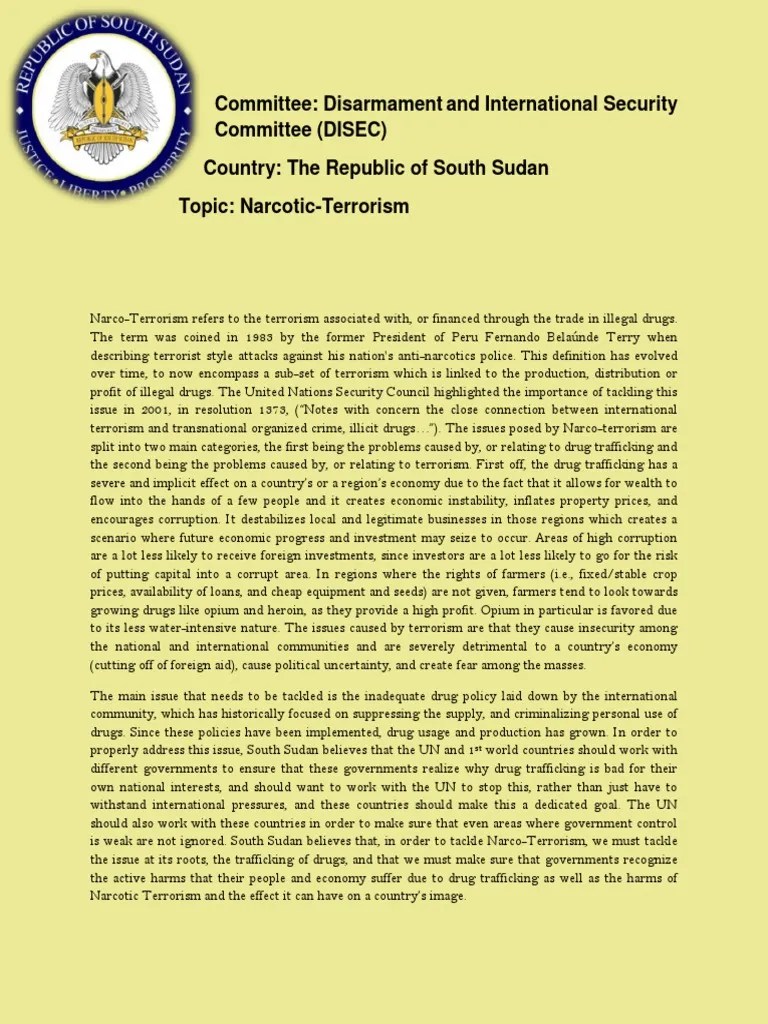 As representatives of a country, the position paper must be written in the third person. Sample MUN Position Paper | Illegal Drug Trade | Opium | Free 30-day Trial | Scribd