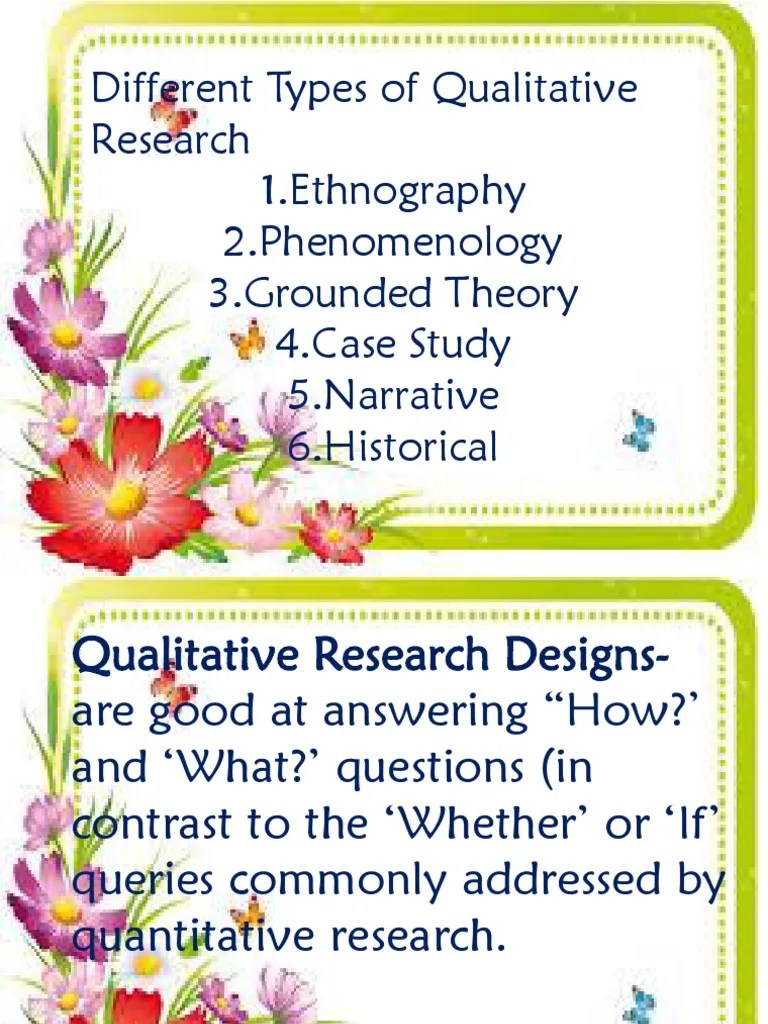 Types Of Qualitative Research | PDF | Ethnography | Narrative