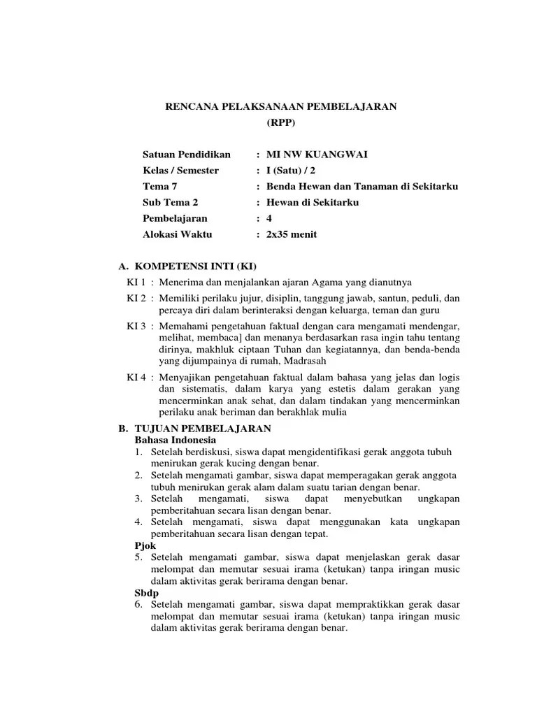 Kumpulan lagu kucing ku belang tiga full album. Pemb 4 Rpp Sd Kelas 1 Semester 2 Benda Hewan Dan Tanaman Di Sekitarku