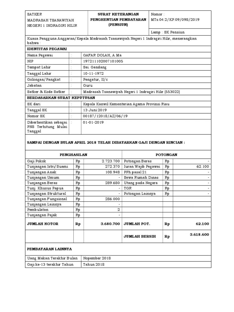 Penulisan pada surat keterangan penghentian pembayaran (skpp). Contoh Skpp Pdf