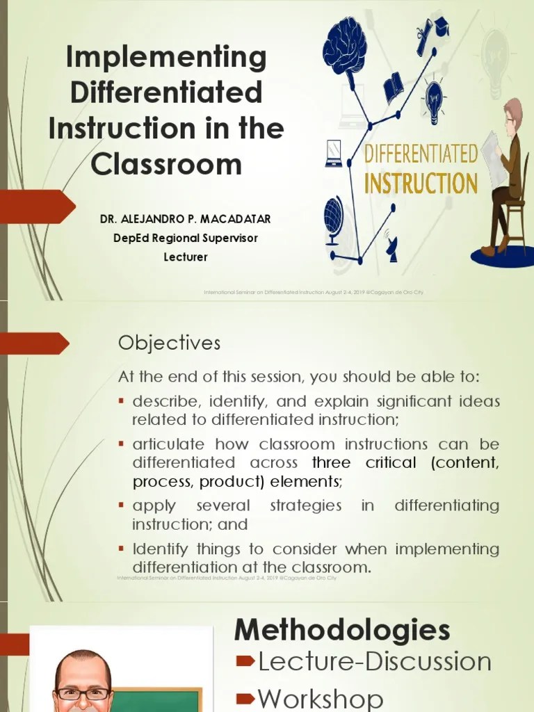 Implementing Differentiated Instruction In The Classroom: Dr. Alejandro ...