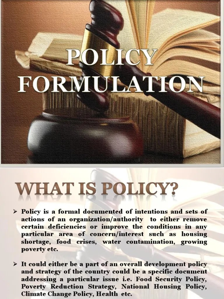 Policy Formulation And Evaluation | PDF | Policy Analysis | Policy