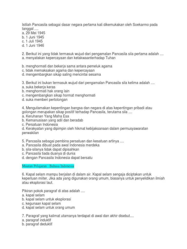 Gabungan Soal Ulangan Kelas V | PDF