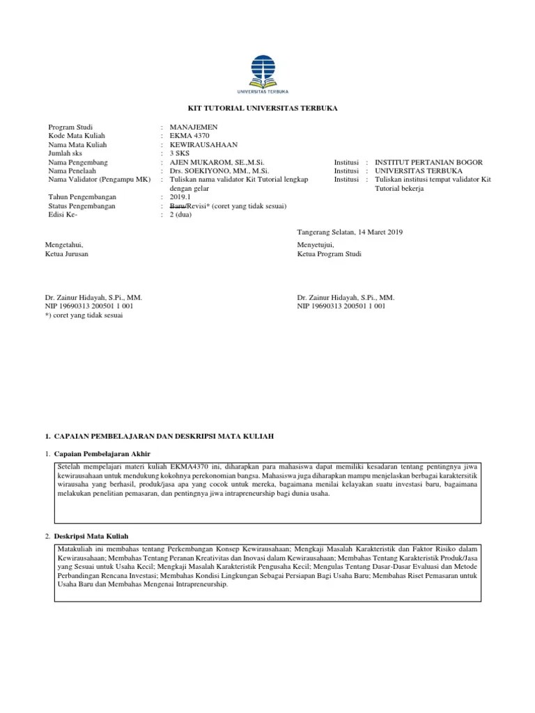 Kit Tutorial Dan Tugas - Ajen Mukarom | PDF