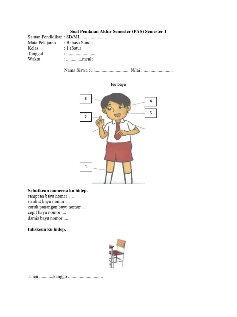 Maybe you would like to learn more about one of these? Soal Dan Kunci Jawaban Pas Bahasa Sunda Kelas 1 Semester 1 K13 Sd Mi