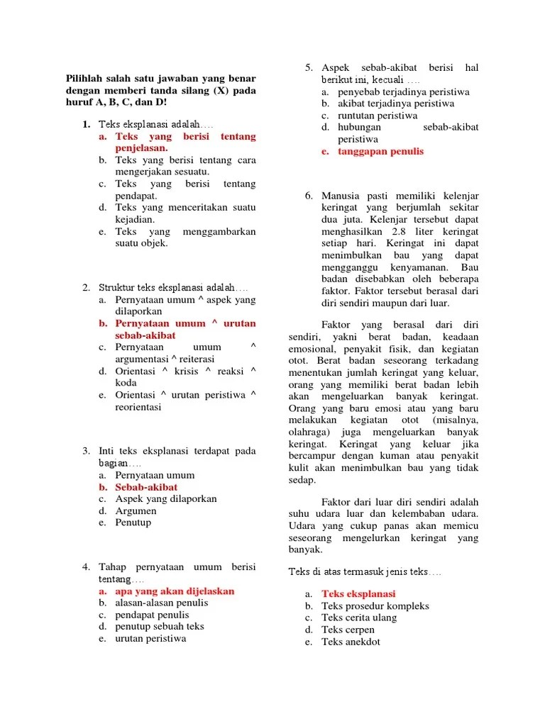 Struktur teks cerita inspiratif, kutipan tersebut merupakan bagian apa? Contoh Soal Teks Eksplanasi Pdf