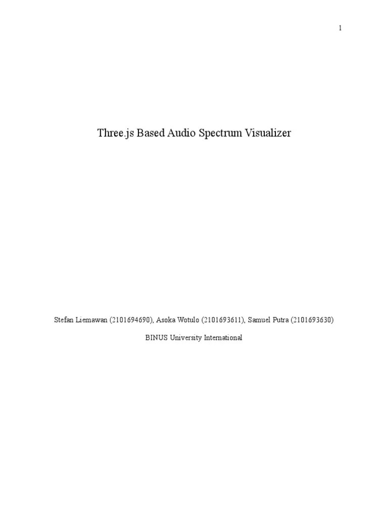Three JS Based Spectrum Visualizer | Download Free PDF | Visualization (Graphics) | Computing