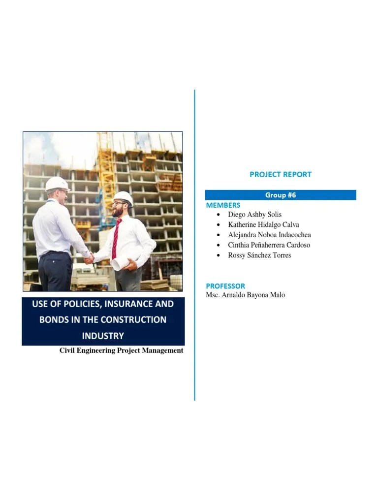 Insurance Policies And Surety Bonds In The Construction Industry | PDF | Surety Bond | Insurance