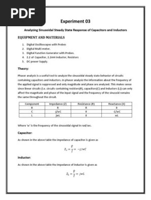 Lab3 Comsats Eee231 Electric Circuit Analysis Electrical