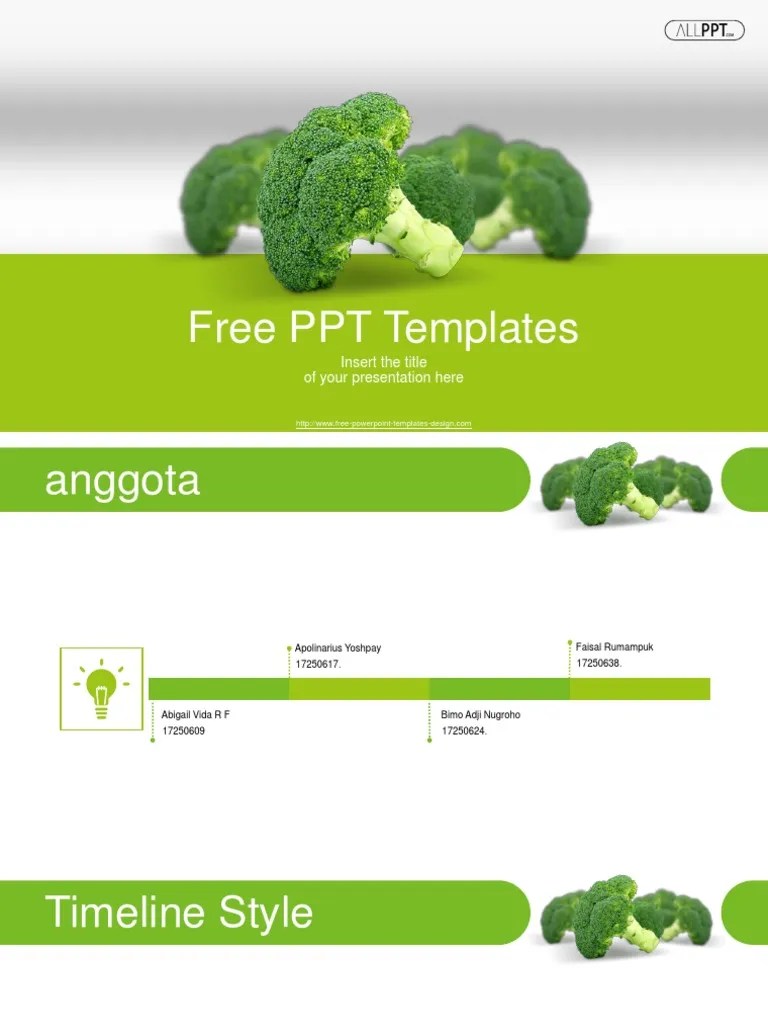 Fresh Green Broccoli PowerPoint Templates | PDF | Infographics ...