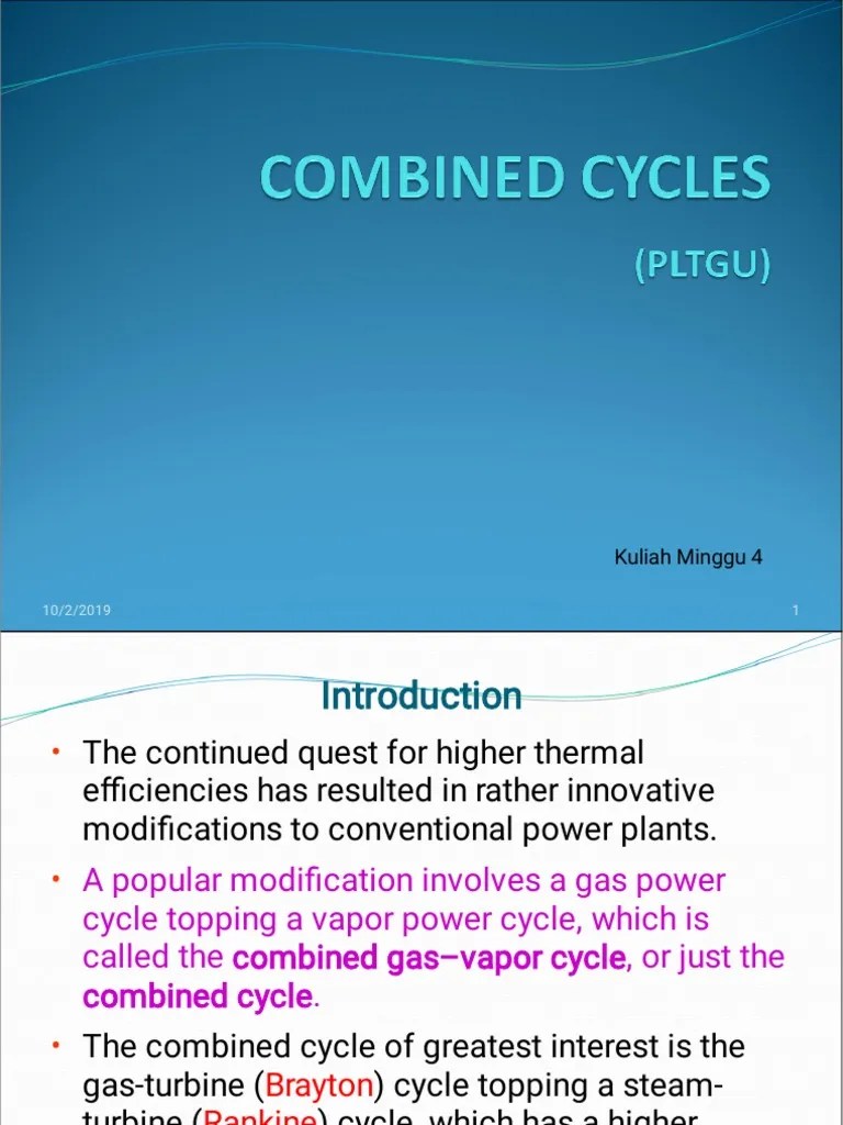 Combined Cycles | PDF | Steam | Thermodynamics