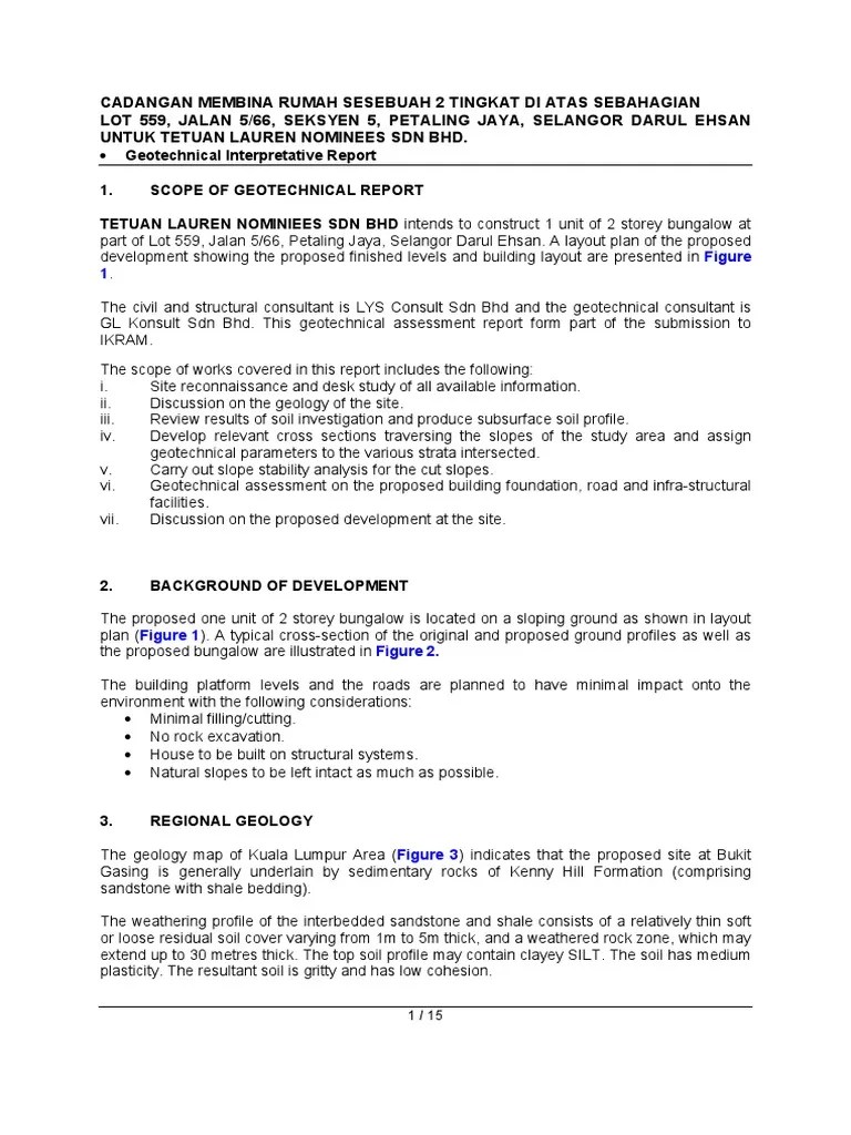 Bukit Gasing Geotechnical Report | PDF | Geotechnical Engineering ...