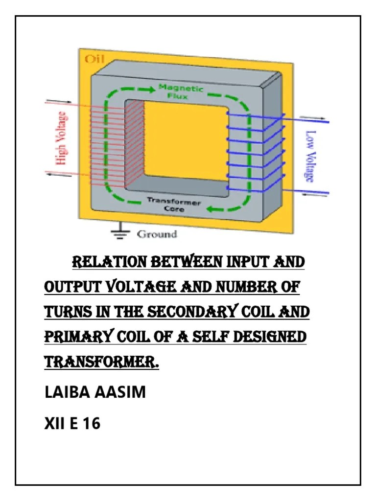Relation Between Input And Output Voltage And Number Of Turns In The Secondary Coil And Primary ...