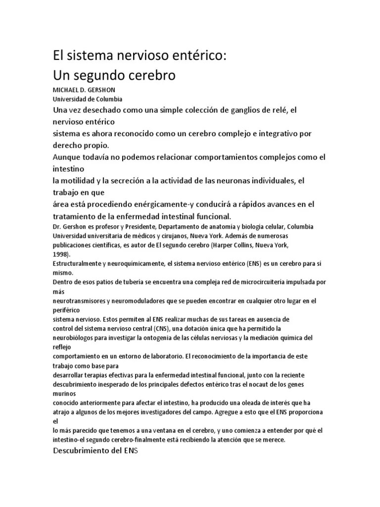 El Segundo Cerebro Español | PDF | Serotonina | Neurona