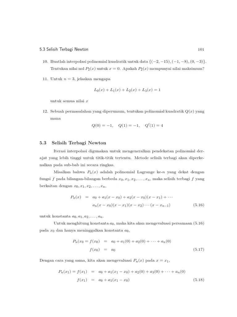 Selisih Terbagi Newton | PDF