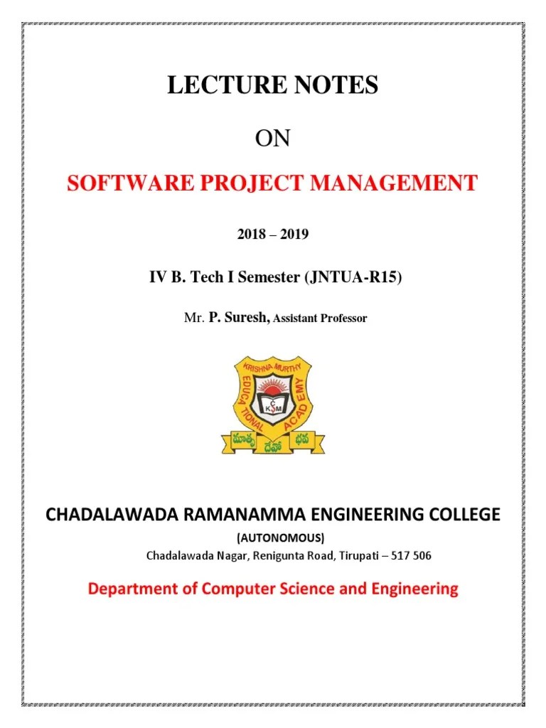 SPM Notes PDF | PDF | Software Development | Project Management