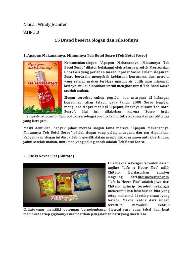 15 Brand Beserta Slogan Dan Filosofinya (TUGAS PAK AHMAD | PDF