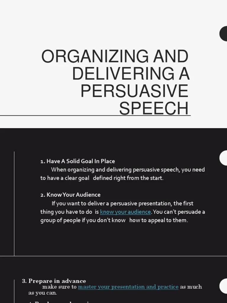 Organizing And Delivering A Persuasive Speech | PDF | Alcoholism ...