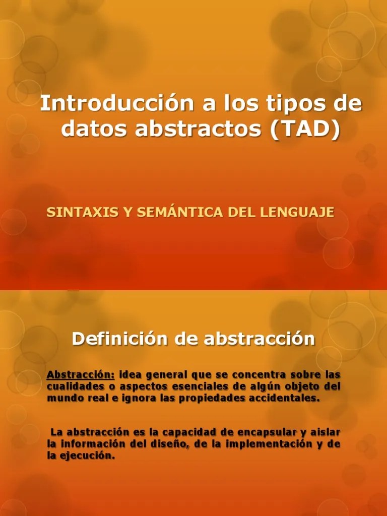 Introducción A Los Tipos De Datos Abstractos | PDF | Tipo De Datos | Lenguaje De Programación