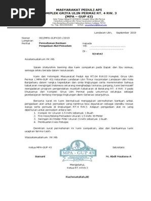 Anda sedang mencari informasi mengenai contoh surat permohonan bantuan alat pemadam kebakaran dan silahkan juga. Proposal Bpk Pdf
