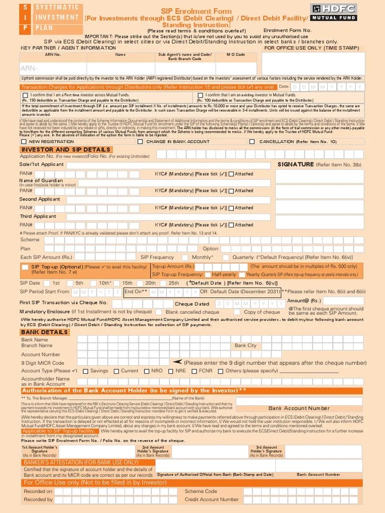 HDFC Sip Cancellation | PDF | Cheque | Debit Card