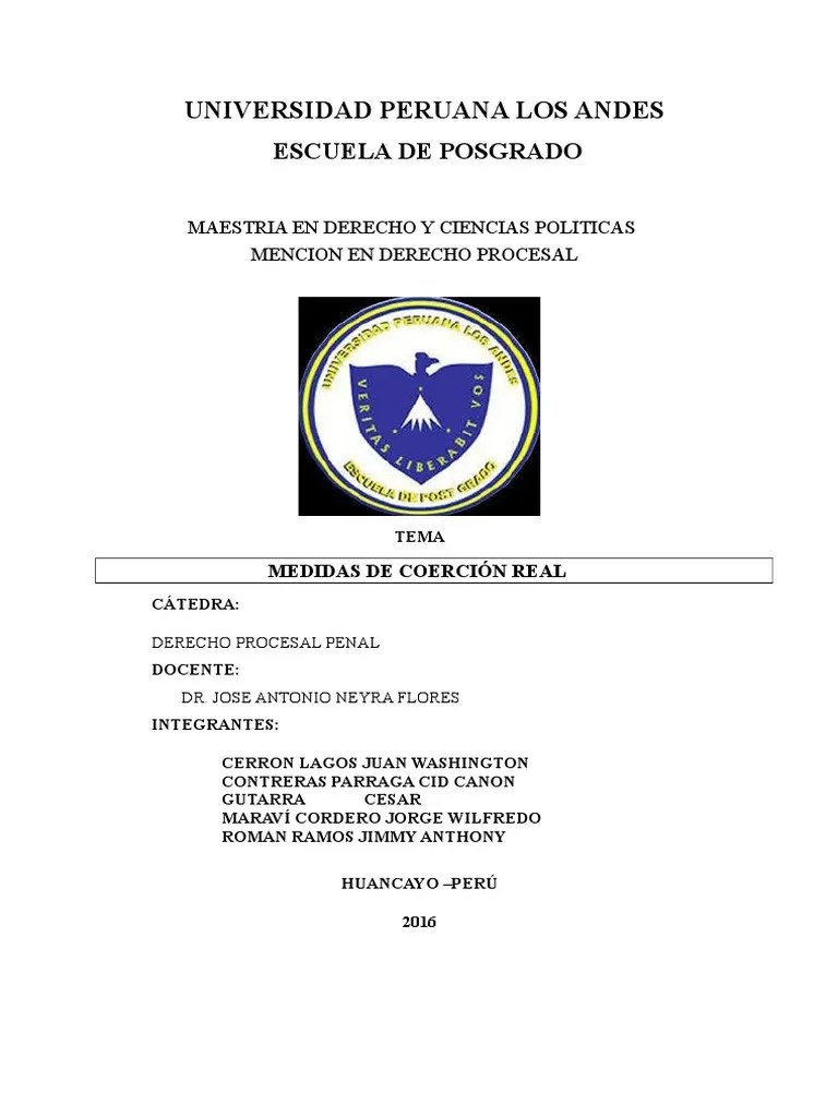 Medidas De Coerción Real | PDF | Mandato | Ley Procesal