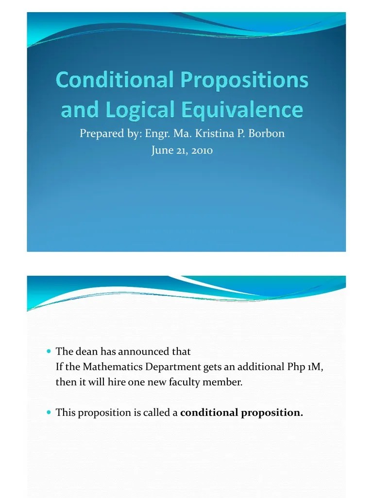 Conditional Propositions And Logical Equivalence | PDF | If And Only If ...