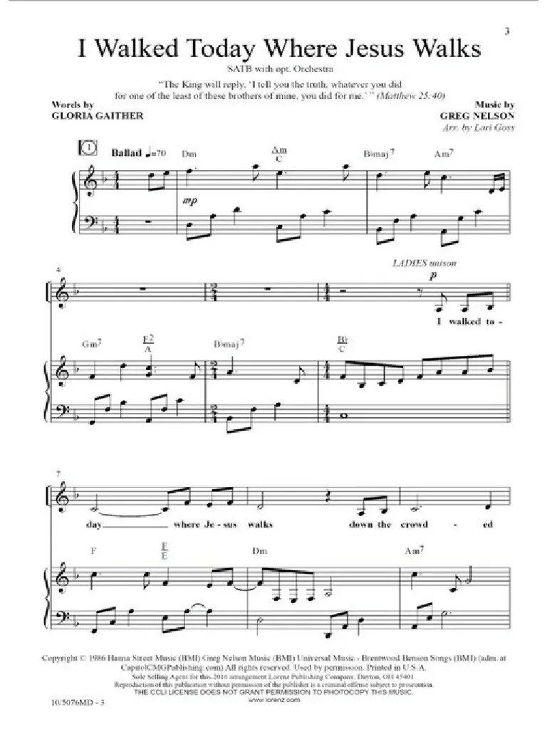 I Walk Today Where Jesus Walked | PDF