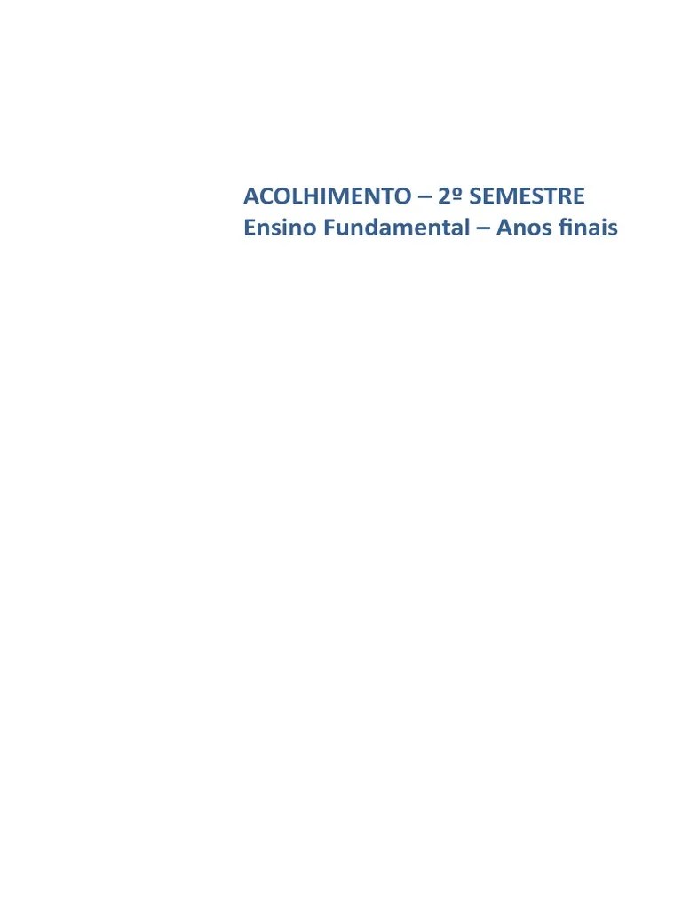 Caderno Do Acolhimento E.F. Editado | PDF | Planejamento | Tempo