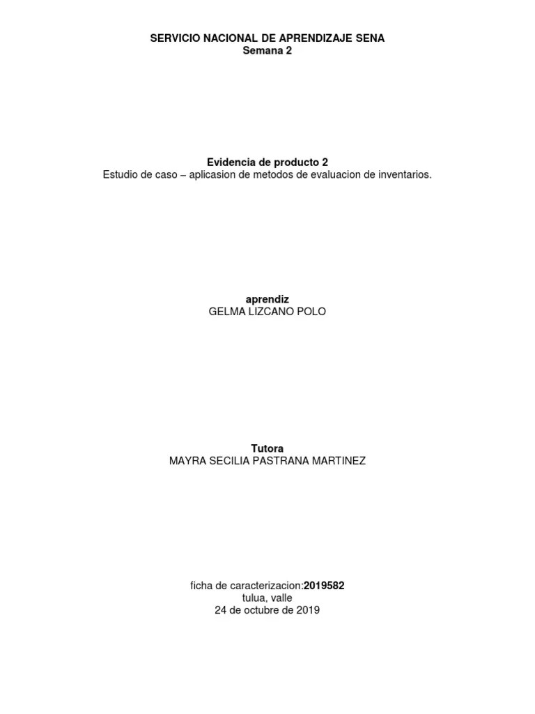 Aplicasion De Metodos De Evaluacion De Inventarios | PDF | Valoración ...