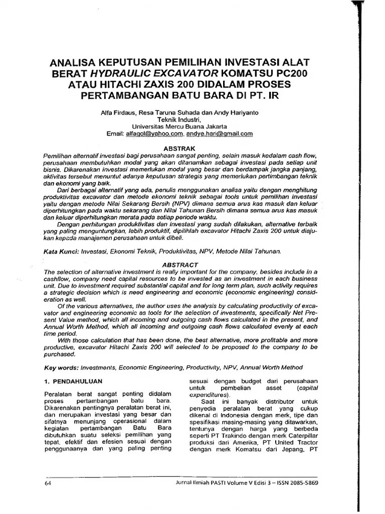 Perhitungan produksi alat berat dan durasi. Alat Berat Pdf