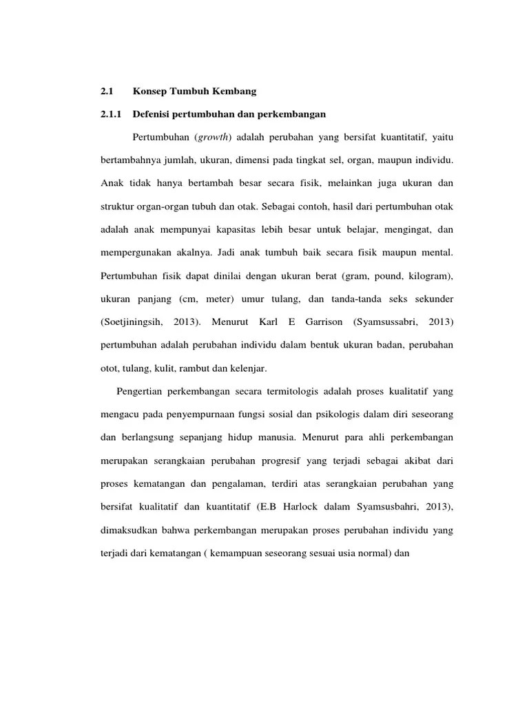 Pertumbuhan Dan Perkembangan Anak | PDF