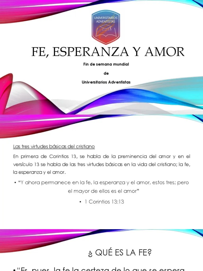 Fe, Esperanza Y Amor | PDF