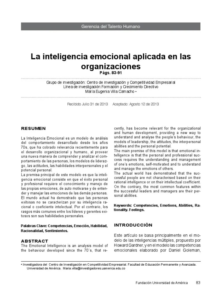 Inteligencia Emocional PDF | PDF | Inteligencia | Inteligencia Emocional