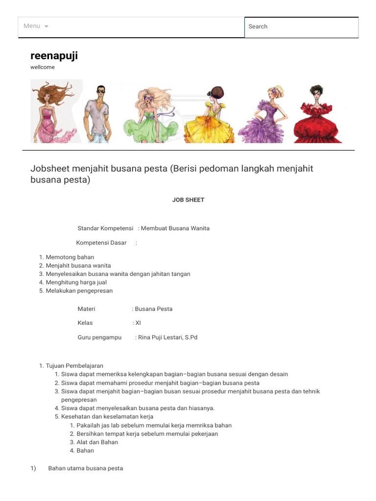 Menjahit furing lengan jas dengan kampuh buka kemudian dipress. Jobsheet Menjahit Busana Pesta Berisi Pedoman Langkah Menjahit Busana Pesta Reenapuji Pdf