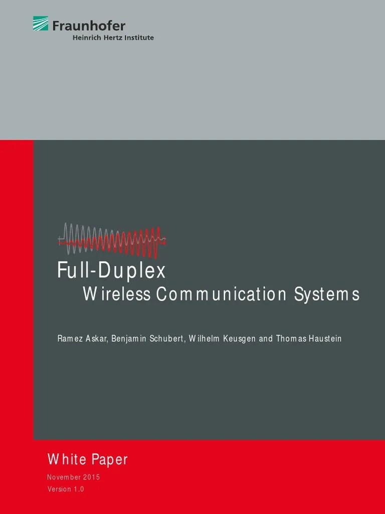 Full-Duplex: Wireless Communication Systems | PDF | Duplex ...