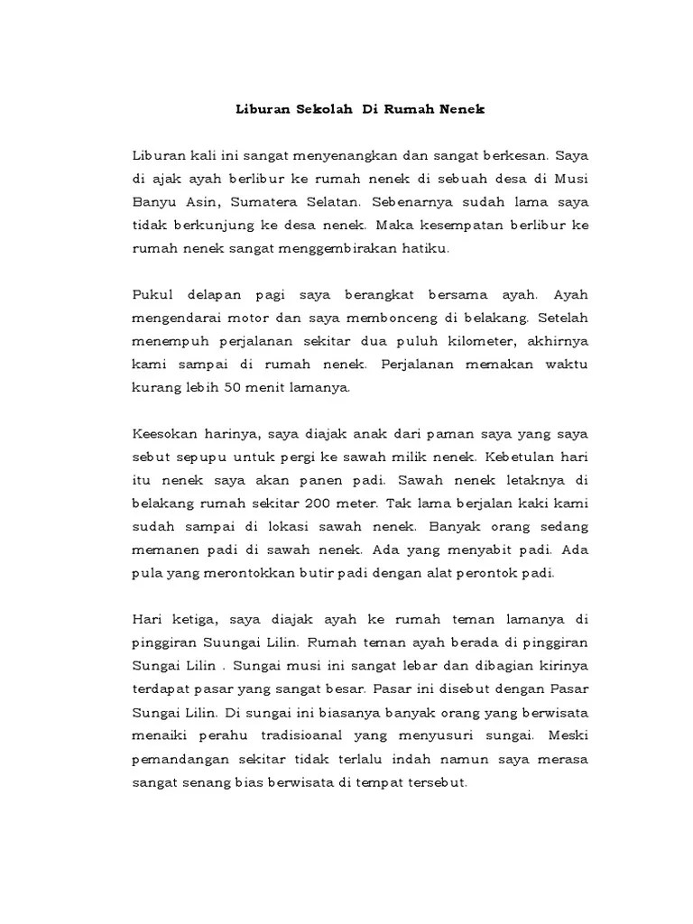 3 contoh cerpen singkat pendidikan. Cerita Liburan Dirumah Saja Dalam Bahasa Inggris Dan Artinya Singkat
