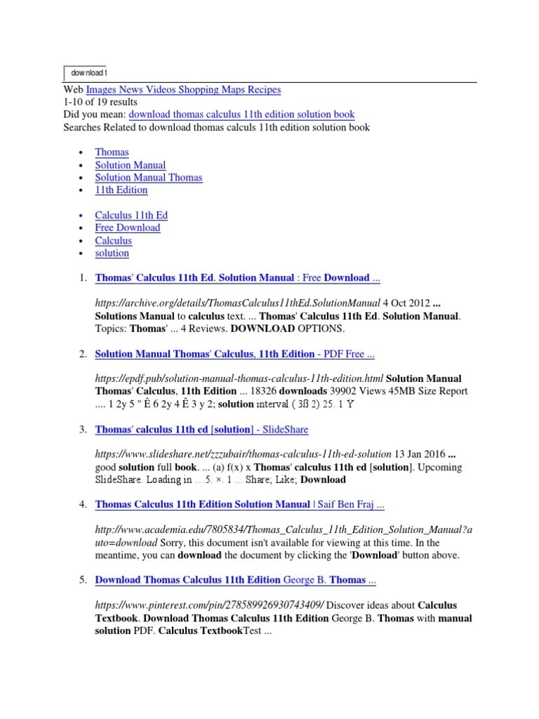 Sample Thomas Calculus 14th Edition Flip Book Pages 1 50 Pubhtml5 Thomas calculus 11th edition.