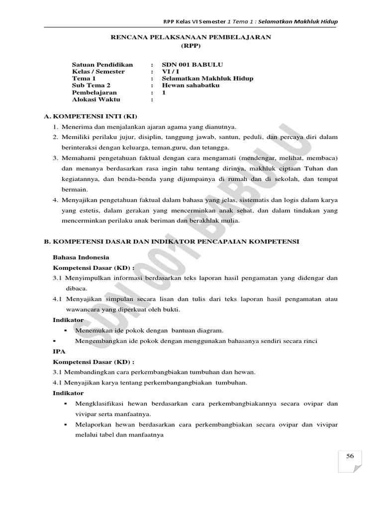 Kunci jawaban uji kompetensi bab 2 halaman 89 90 adalah rujukan dari buku ipa smp kelas 7 edisi revisi. T 1 St 2 Kelas 6 Smstr 1 Hewan Sahabatku Pdf