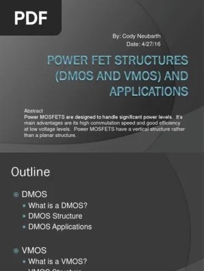 Dmos And Vmos Field Effect Transistor Mosfet