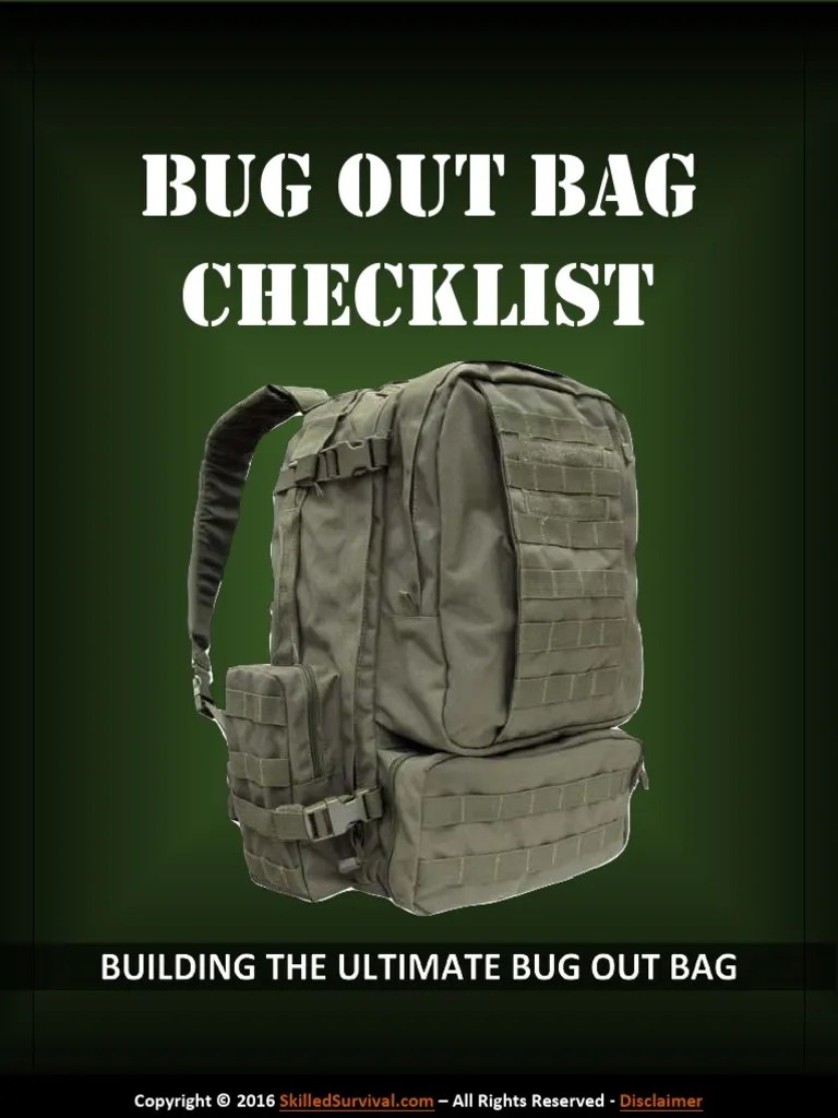 Bug Out Bug Out Bag Checklist V3 PDF | PDF | Survival Skills | Wound
