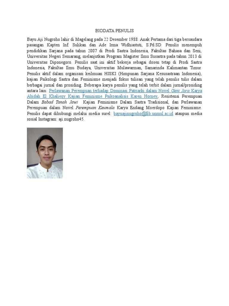 bahasa sundanya percakapan ialah paguneman atau guneman. Contoh Biodata Penulis Dalam Novel