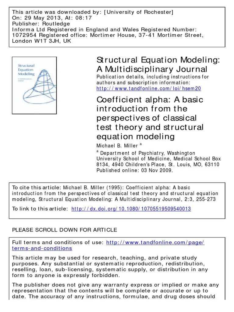 Coefficient Alpha, A Basic Introduction From The Perspectives Of ...